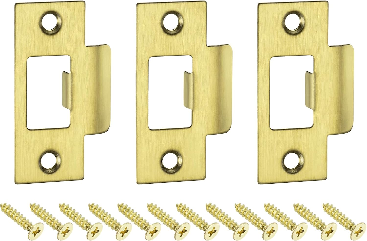 Replace Your Door Latch with Our 3-Piece Stainless Steel Strike Plate for a Safer and Stronger Home