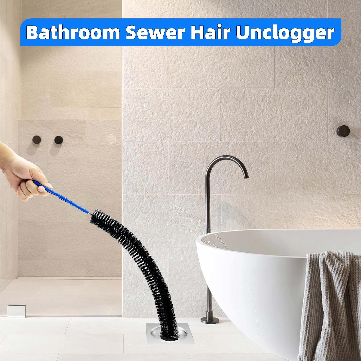 XENNRY Flexible Drill Brush for Hair and rubbish Removal valves and pipes being effectively cleared