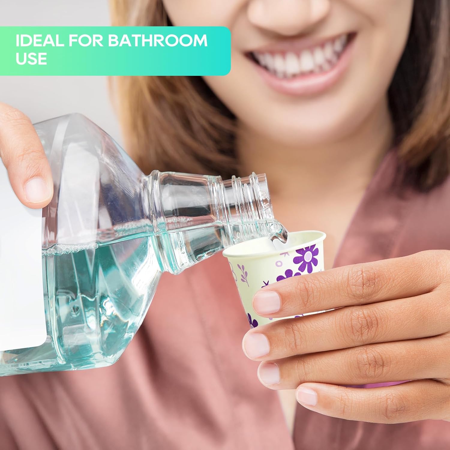 300-Pack 3oz Disposable Bathroom Cups Floral Design Perfect for Parties Birthdays and Travel