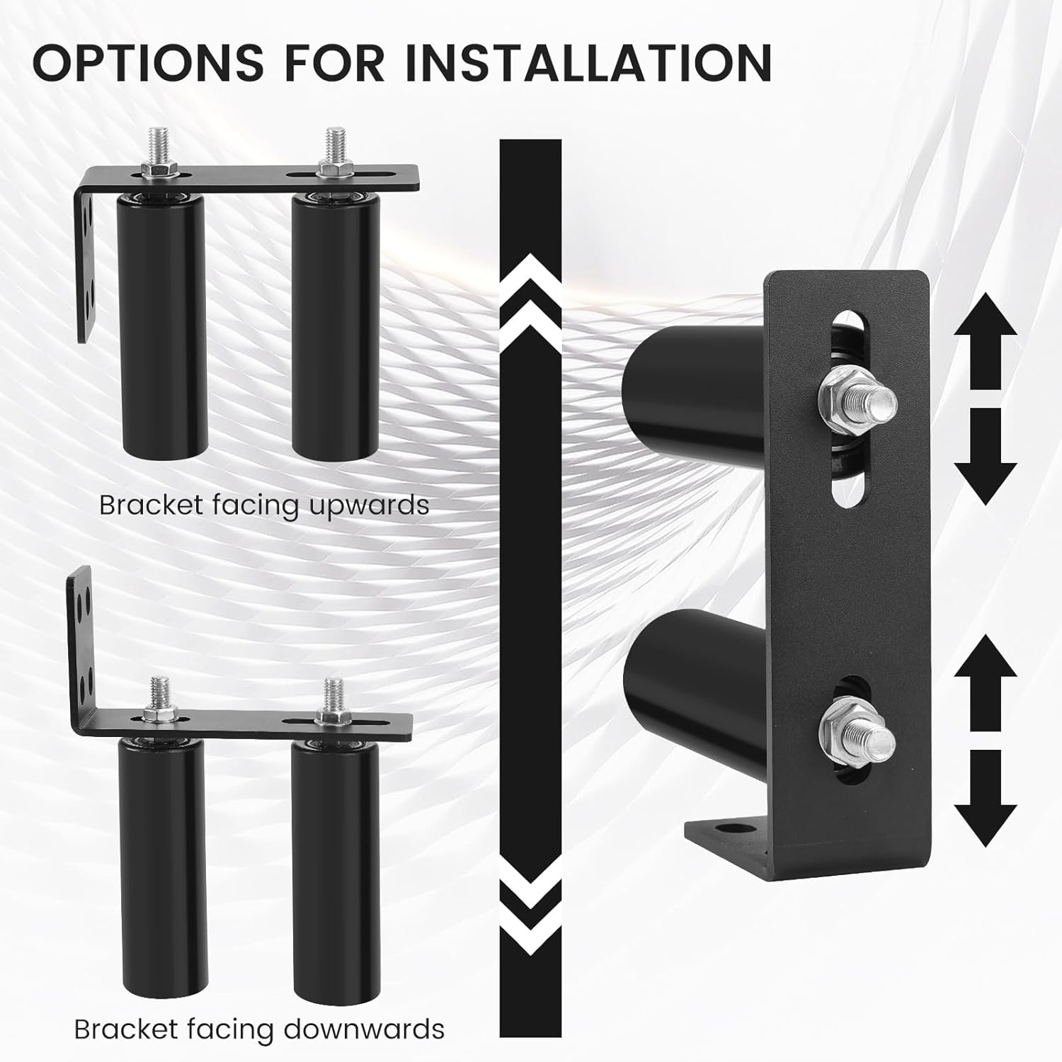 6 Gate Roller Guide Kit Universal L-Shaped Steel Bracket Heavy Duty Sliding Gate Hardware