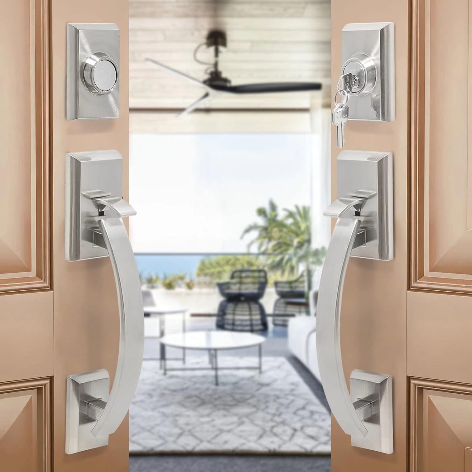 NeuType Front Door Handle Set - Heavy Duty Door Lock for Standard Doors