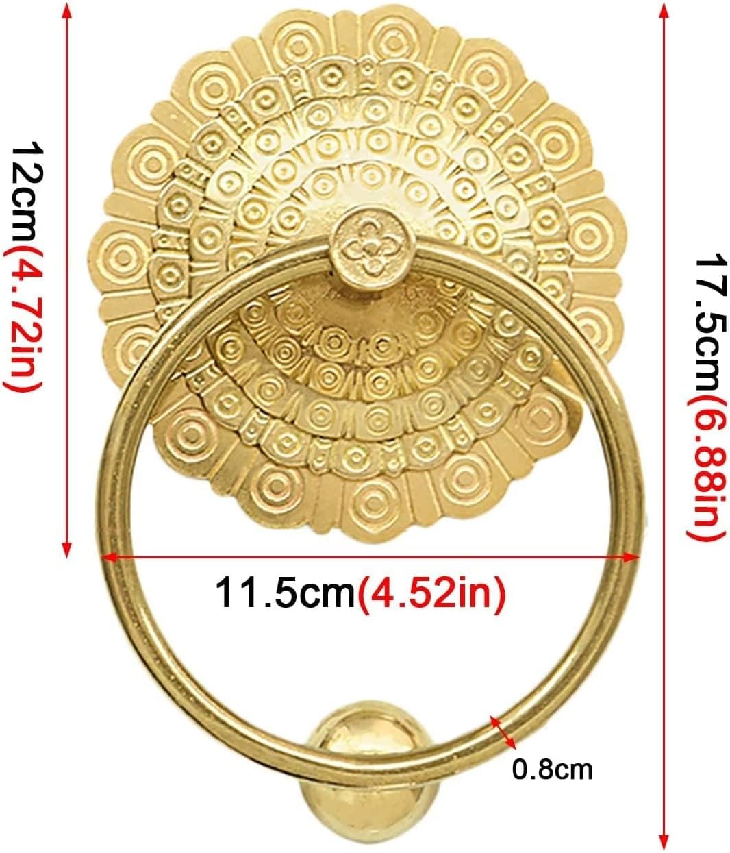 VINTAGE DOOR KNocker Handmade Metal Door Decor Antique Gold Finish Perfect Front Door Addition