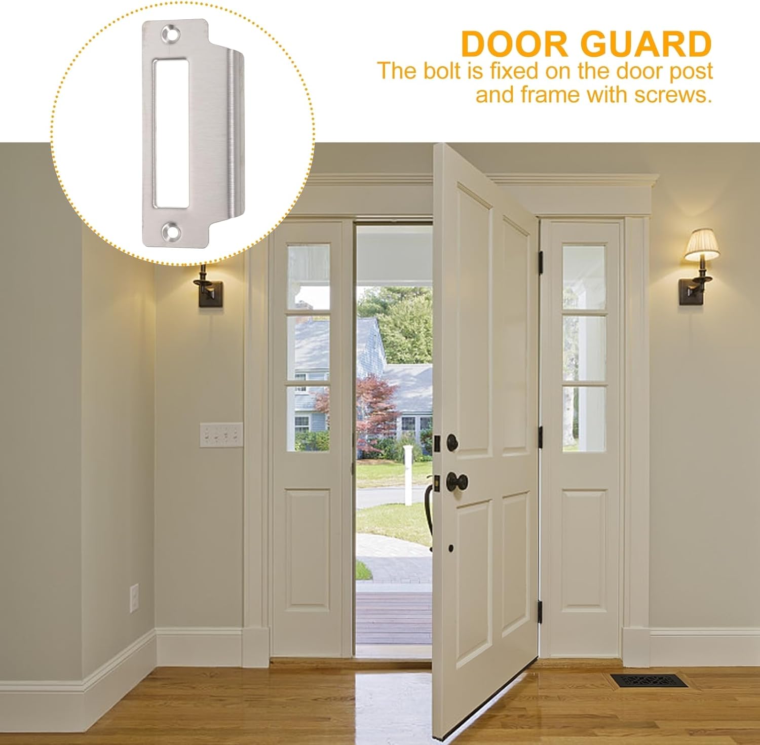 DOITool Door Strike Plate 5-Piece Set for Doors Reinforce Security Durable Design