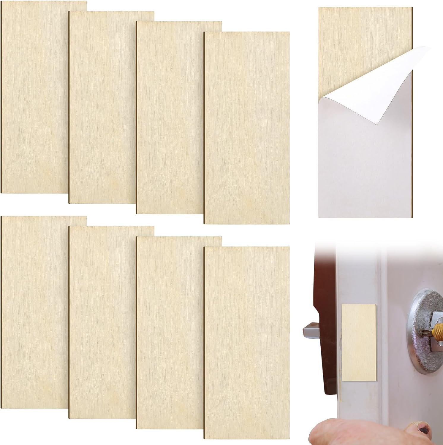Weysat Door Edge Hole Filler Plate Set with Double Sided Tapes 1 x 2-14 measure