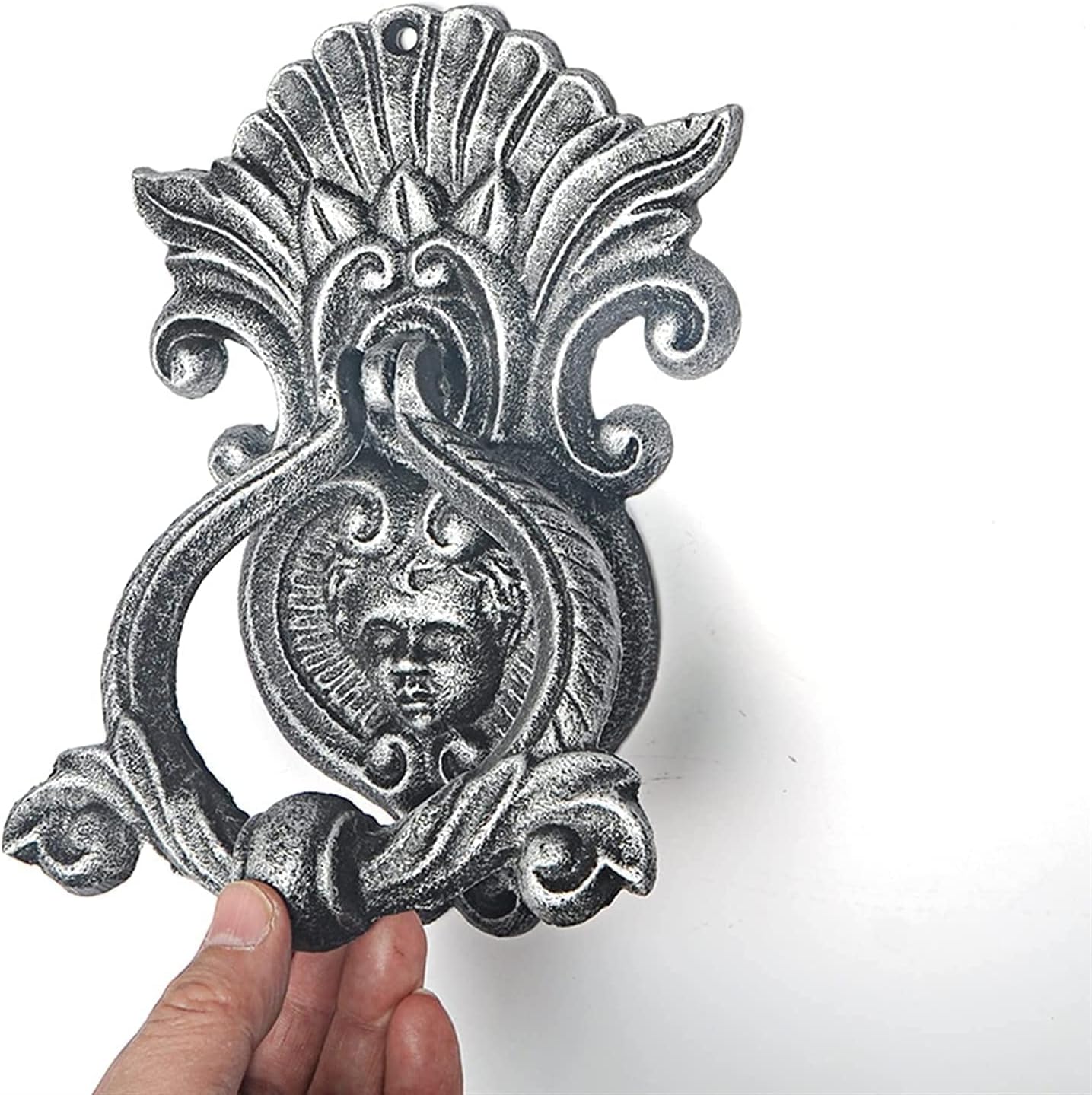 SEVEEZ Vintage Farmhouse Wrought Iron Angel Door Knocker