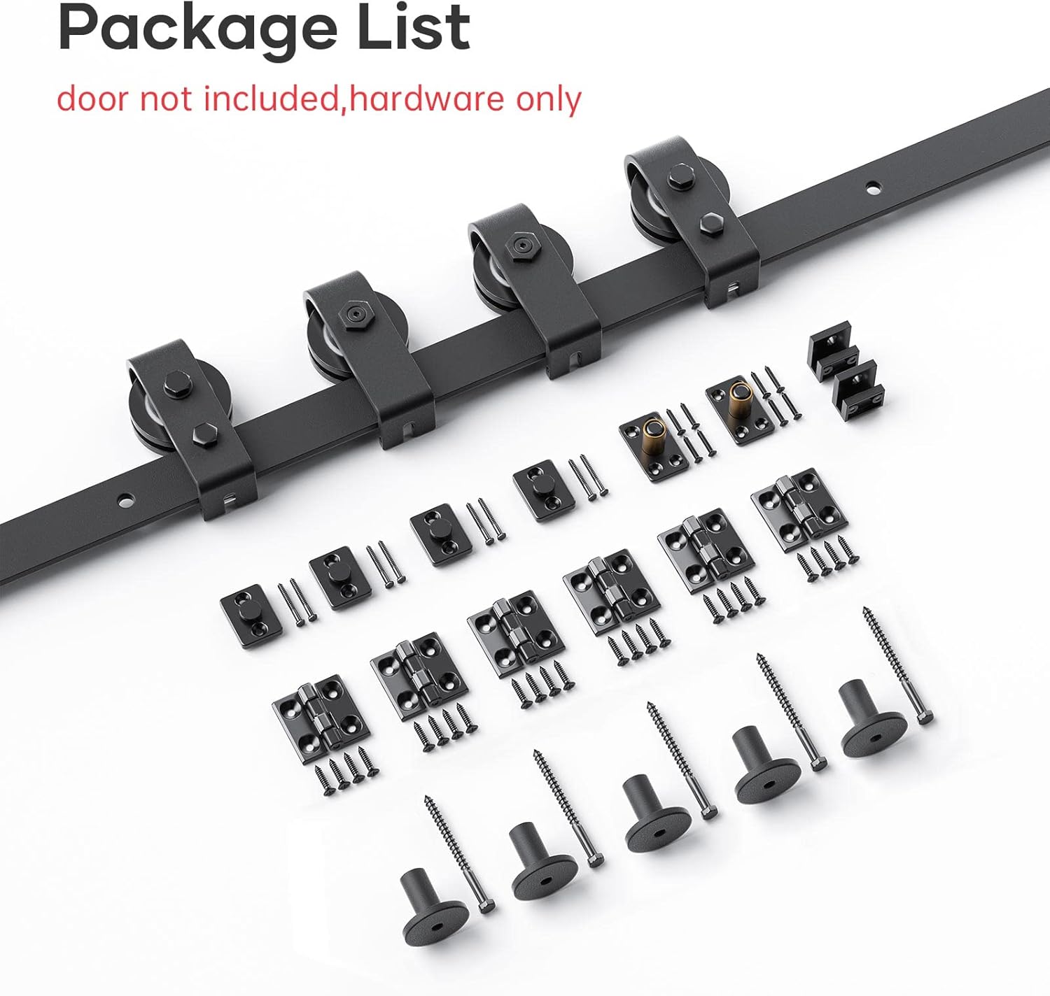 EaseLife 66 Bi-Folding Sliding Barn Door Track Kit for 4 Closet Doors Black