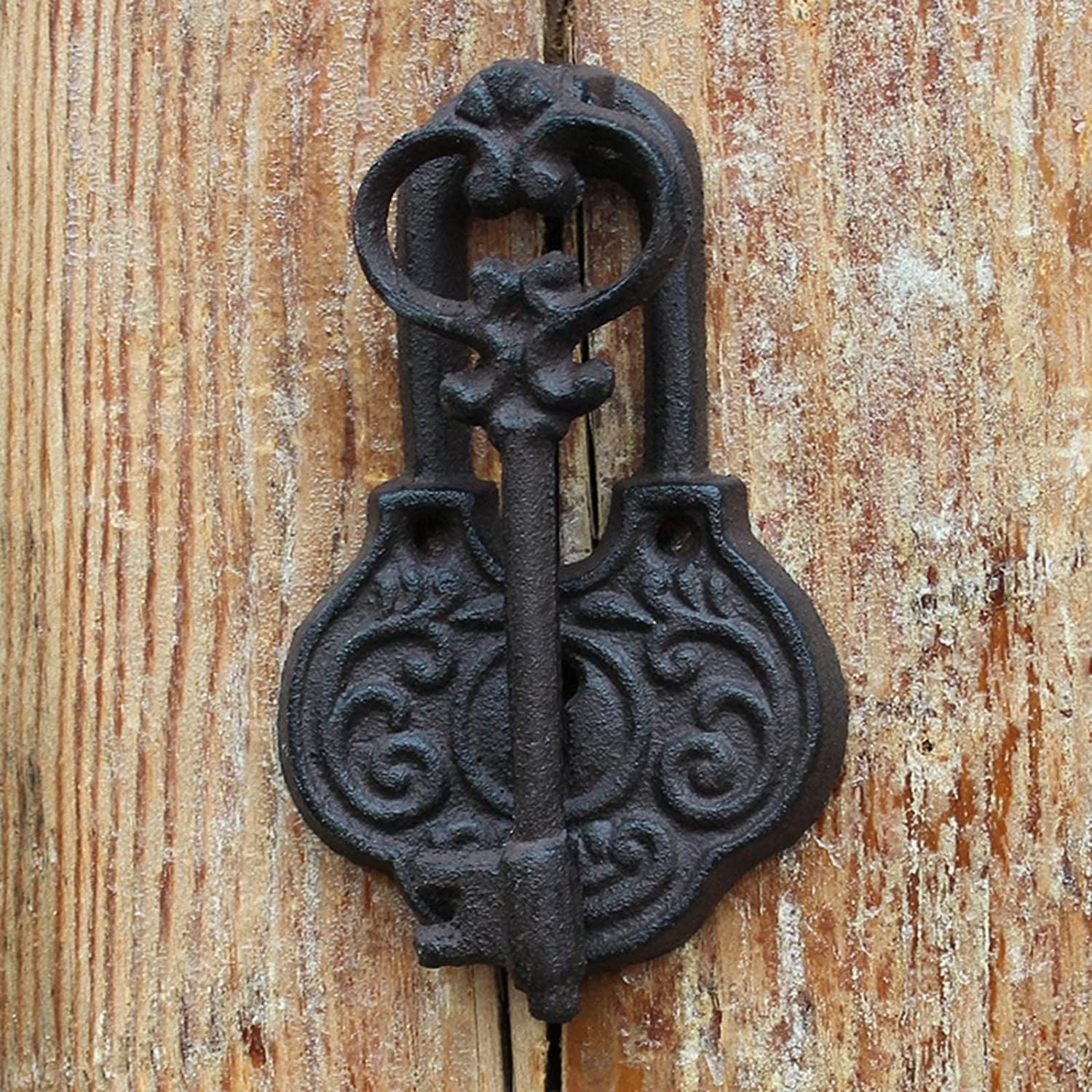 Ancient Rustic Door Knocker Hand Pull for Front Outdoor Doors