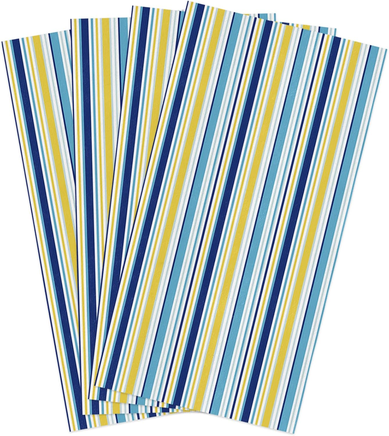 ZOE GARDEN Yellow Blue Stripe 4-Piece Kitchen Towels Microfiber Quick Dry Durable Kitchen Bathroom Use
