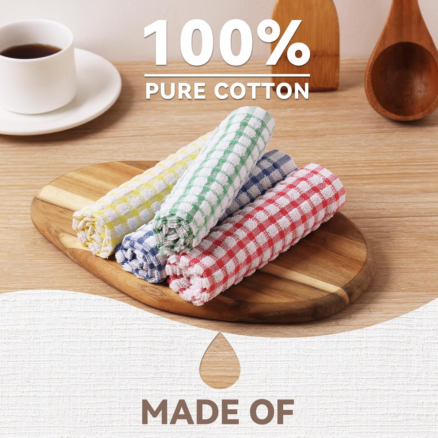 Egles 12 Pack Dishcloths 12x12 Inches Cotton Mix Color