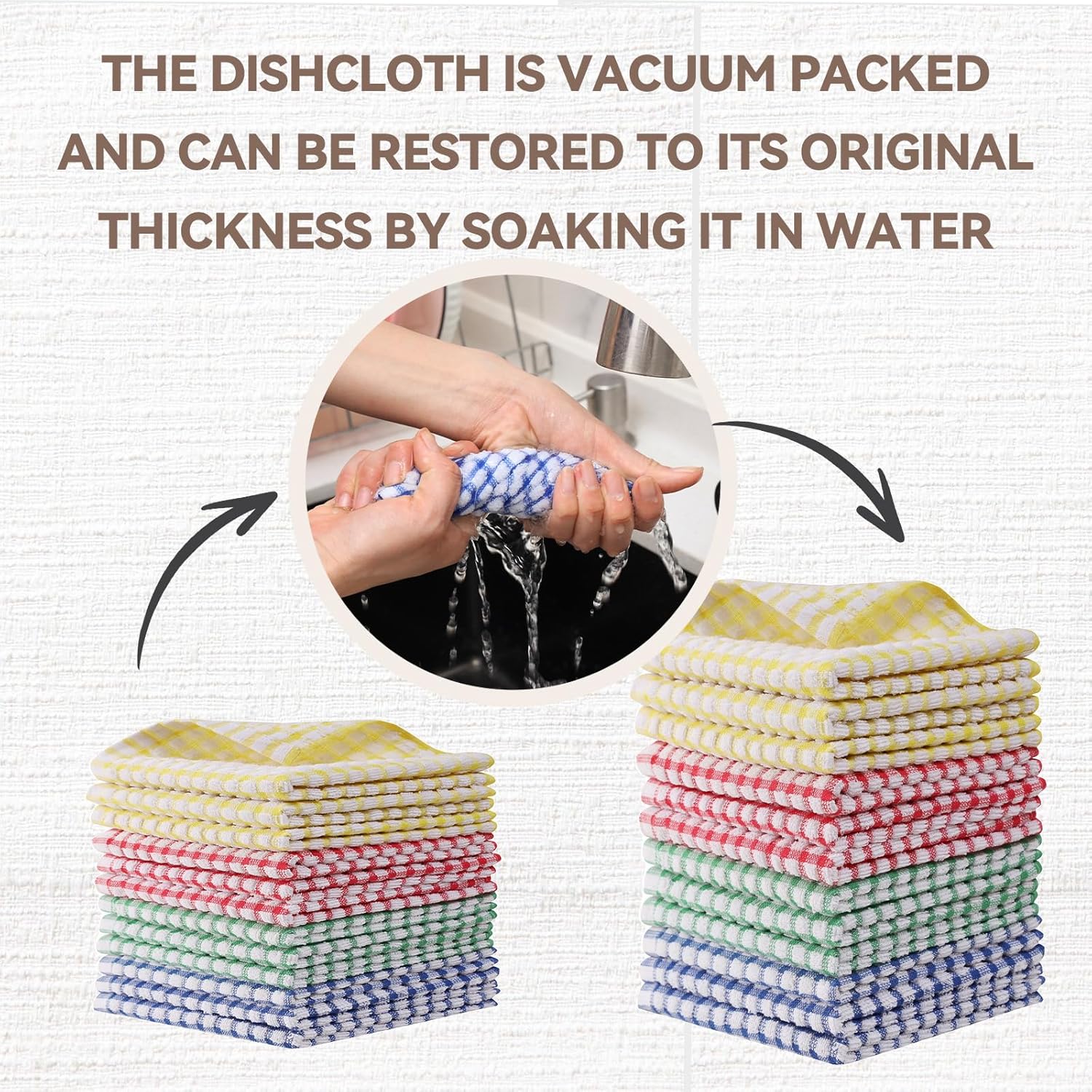 Egles 12 Pack Dishcloths 12x12 Inches Cotton Mix Color