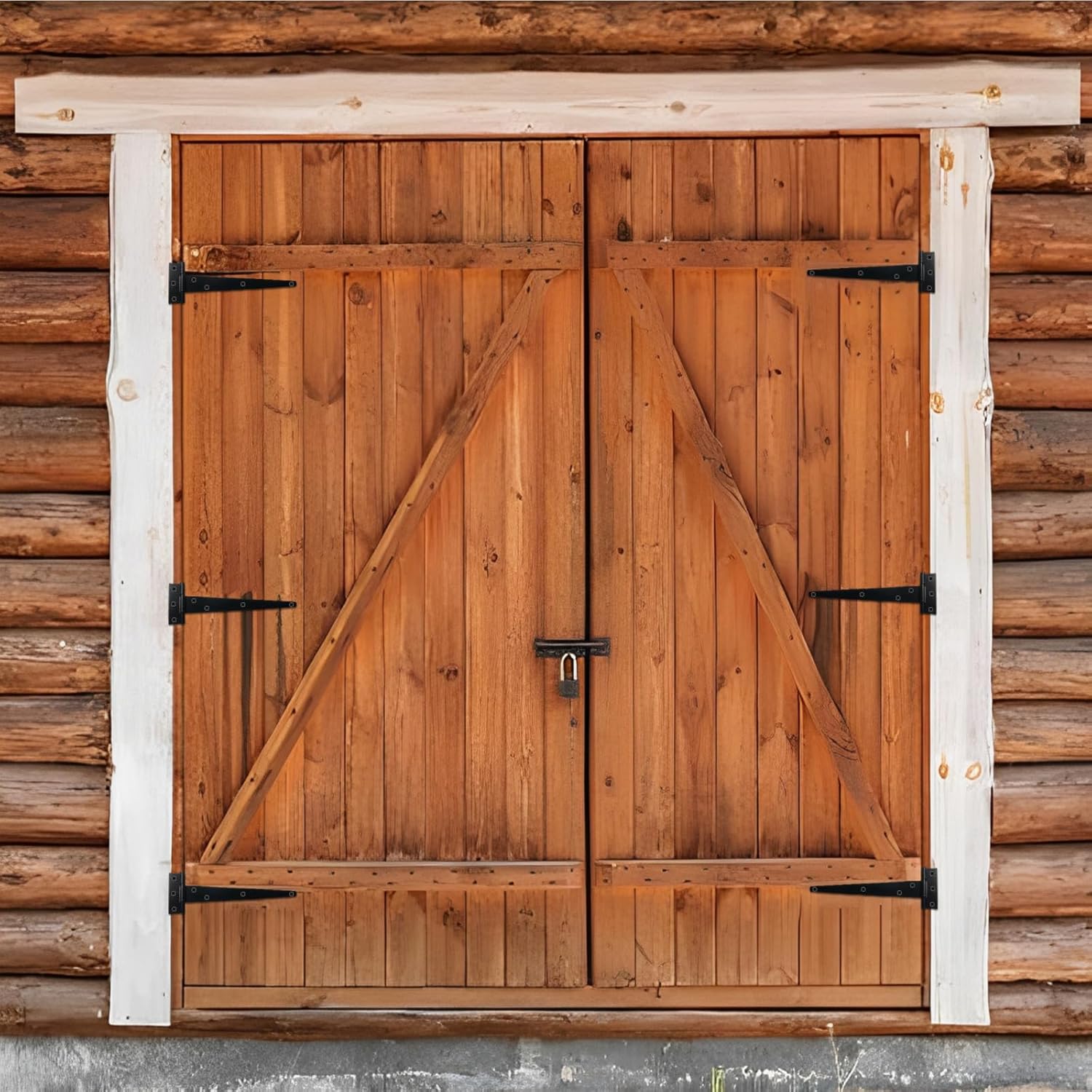 10-Piece Barn Shed Gate Hinges Heavy Duty Black T-Shaped for Outdoor Doors