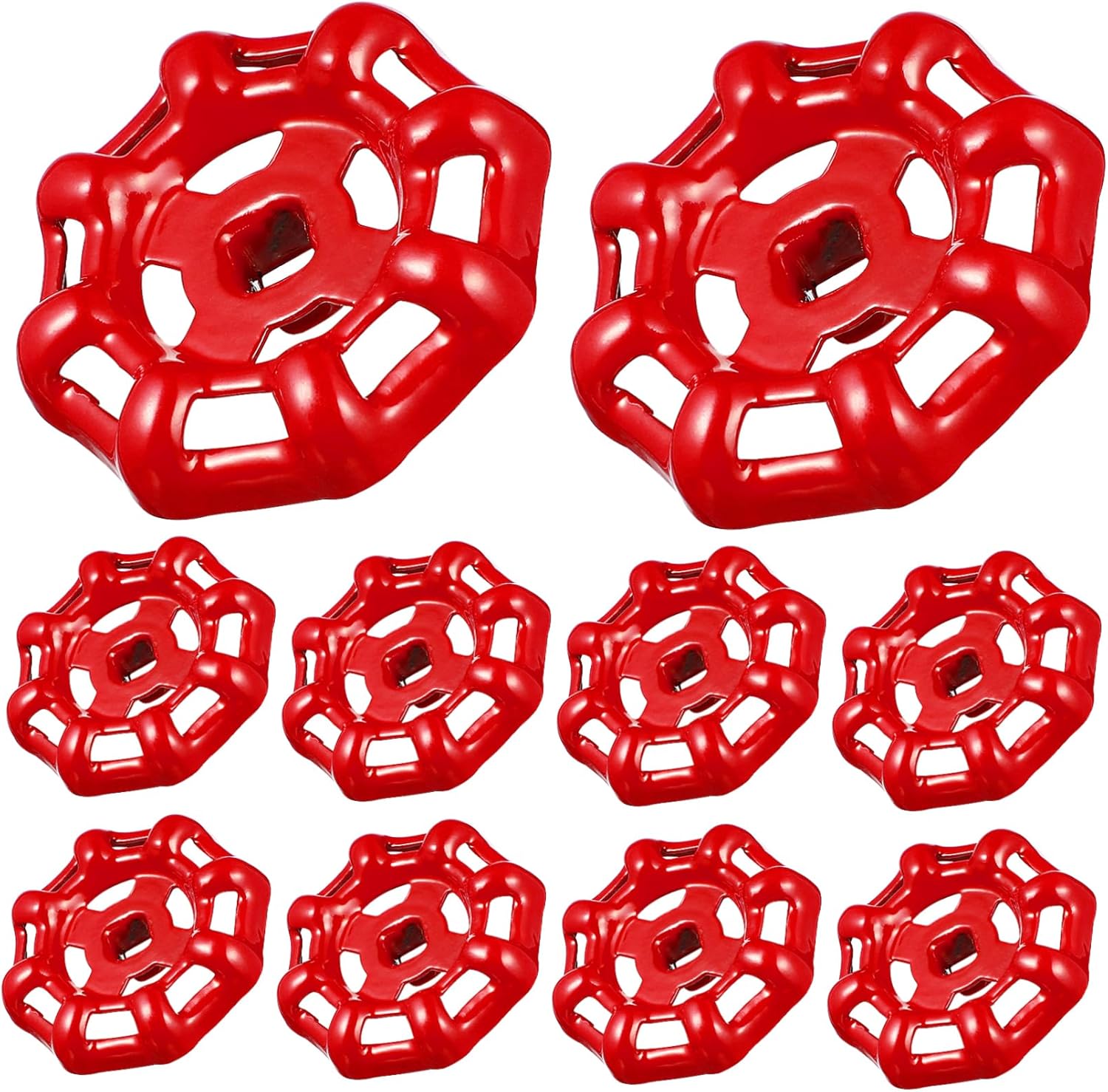 10-Piece Gate Valve Hand Wheel Set - Vemoon Sturdy Cast Iron Faucet Handle Decorations for Outdoor Use