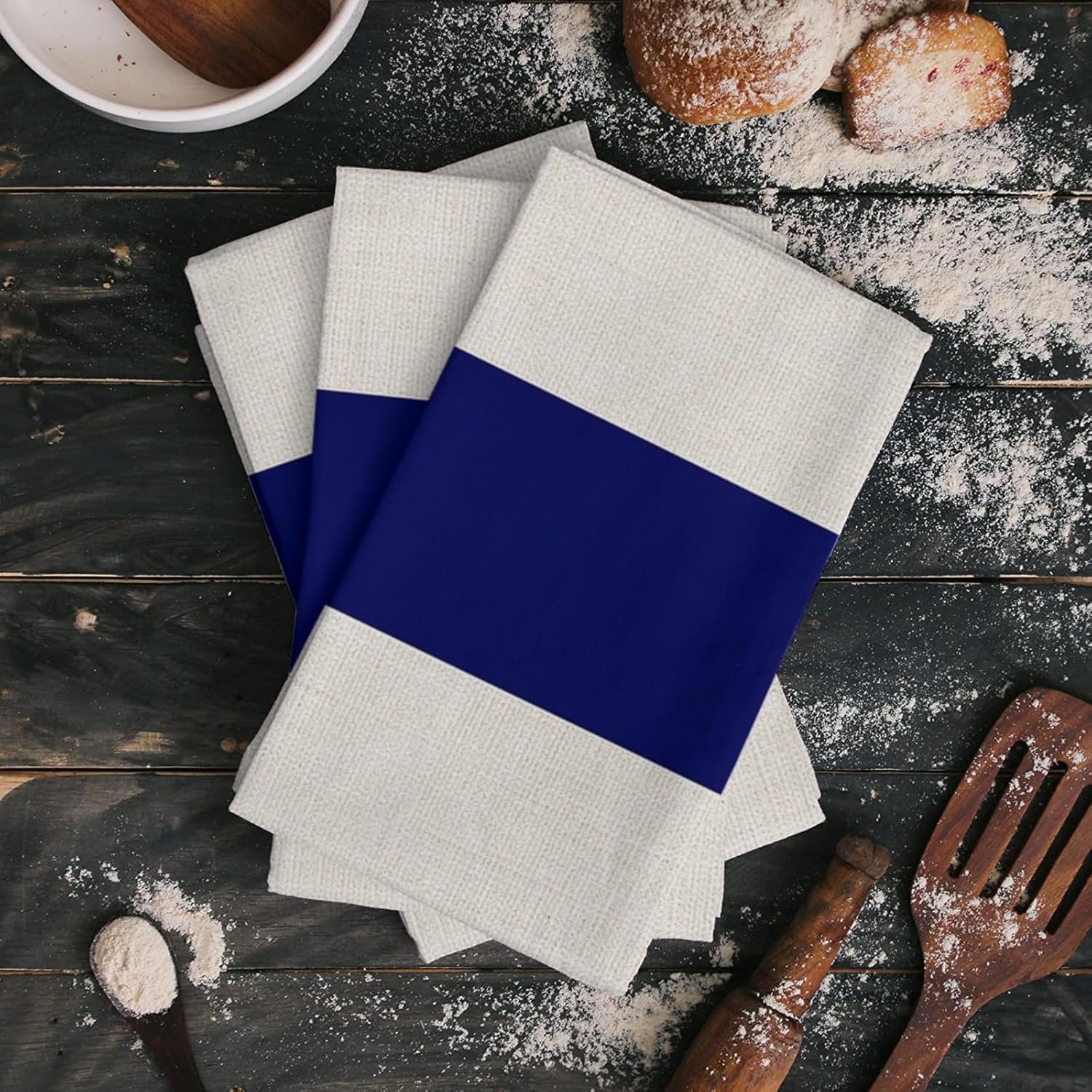 Stylish Christmas Kitchen Towels Northwest Blue Geometric Design for Track Daily Use Decor